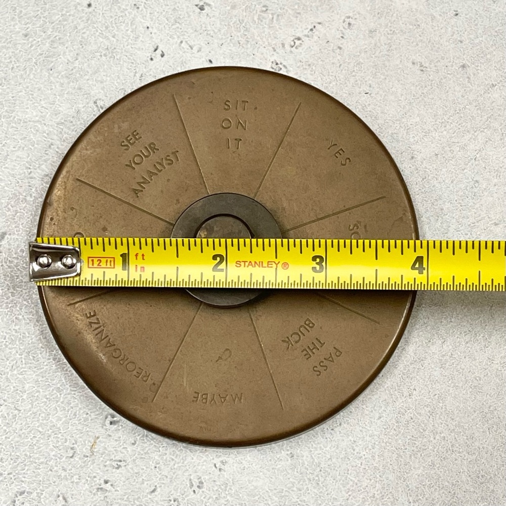 Vintage Brass Executive Decision Maker Spinner Paperweight - Picture 6 of 6